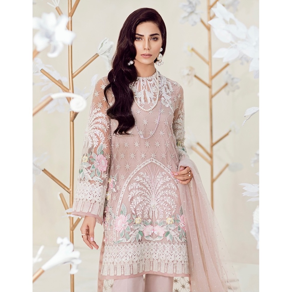 Pakistani Designer Suffuse Pink Primrose Dress